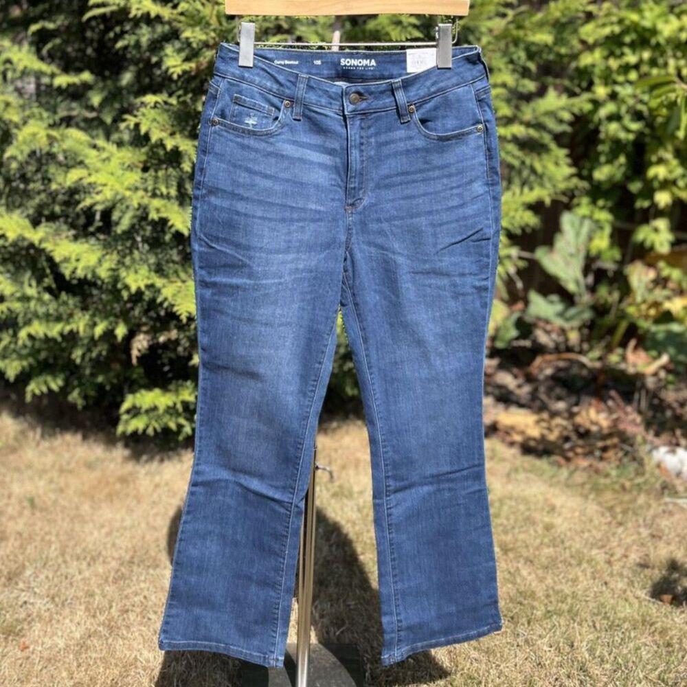 Sonoma The Everyday Jean Curvy Bootcut High Rise Jeans 10S Mid-Dark Denim NWT